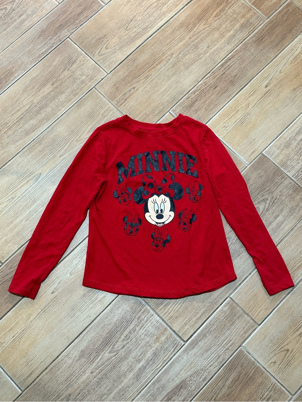 Disney Minnie Red Long-Sleeve Tee with Character Graphic
